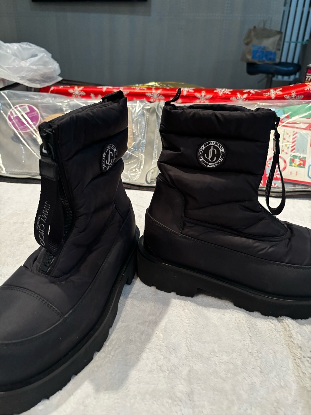 Jimmy Choo Black Lug Sole Boots